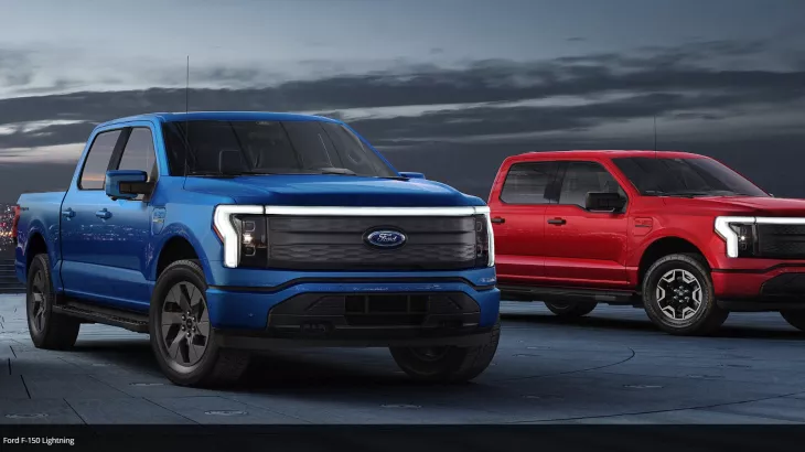 The new Ford F-150 Lightning electric pickup truck