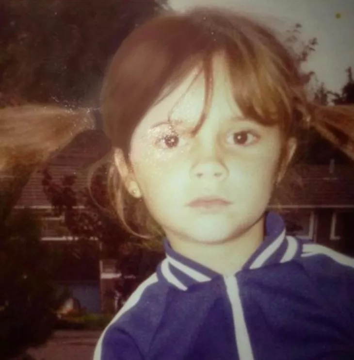 The childhood photo of Victoria Beckham