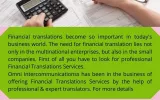 Financial Translations services