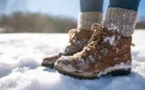 Leather snow boots